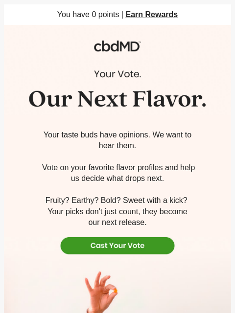 cbdmd newsletter: Vote On Our Next Flavor Drop Today