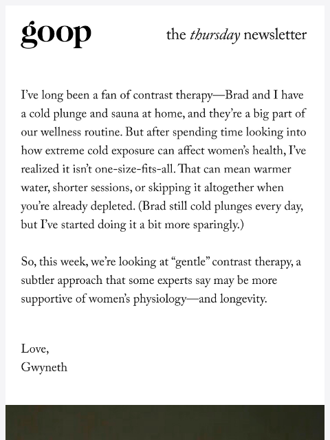 goop newsletter: the Thursday newsletter