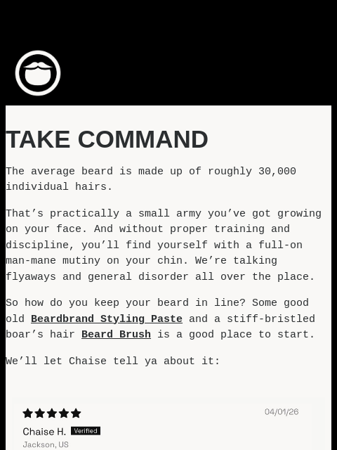 beardbrand newsletter: Take Command of Your Beard