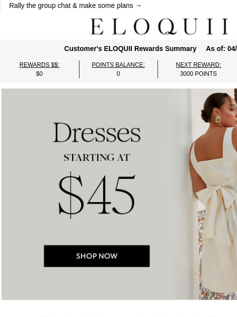 eloquii newsletter: Dresses starting at $45 (!!)