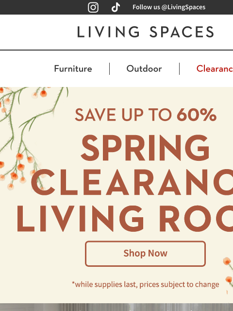 livingspaces newsletter: 🛋️ Spring Living Room CLEARANCE Steals: Get Up to...