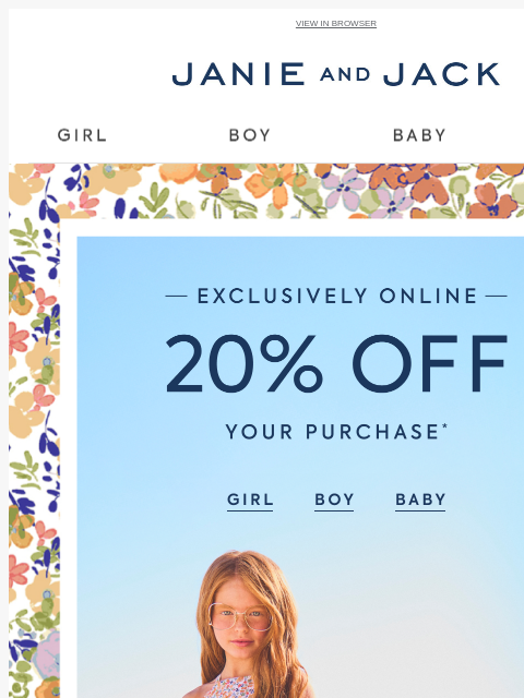 janieandjack newsletter: Your next dress-tination: 20% off