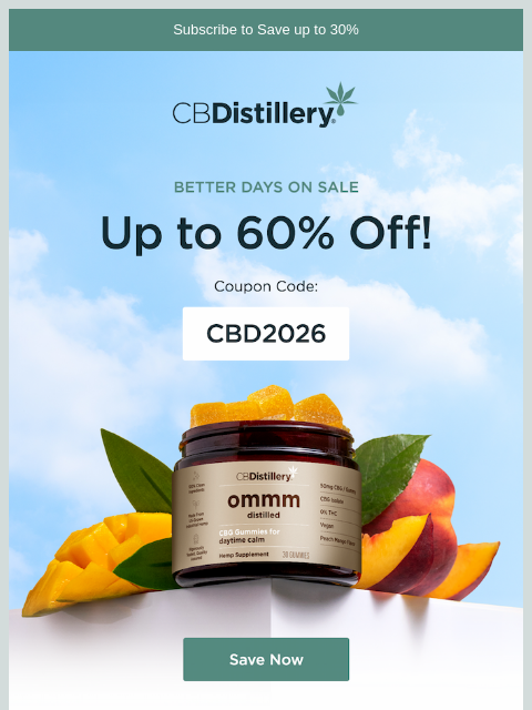 thecbdistillery newsletter: Better days are discounted up to 60%!