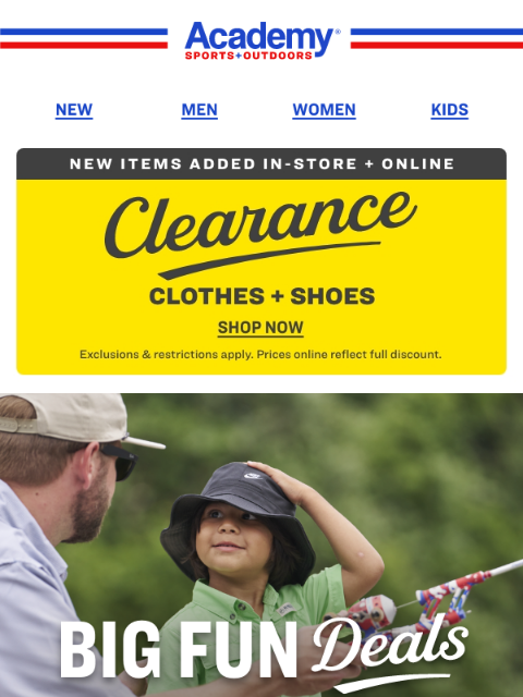 academy newsletter: Don't Miss New Clearance Styles