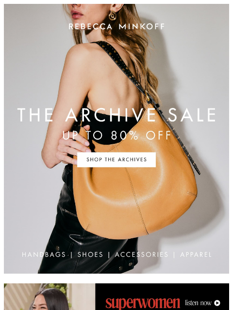 rebeccaminkoff newsletter: The Archive Sale Is Open