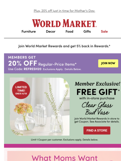 emailworldmarket newsletter: FREE GIFT! This bud vase is so cute. 🌺🌷😍