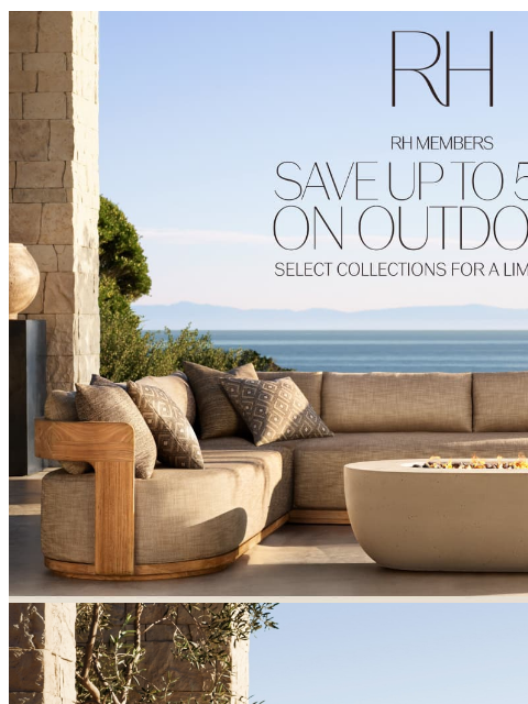 rh newsletter: The Bronte Outdoor Collection. Now Up to 50% Off.