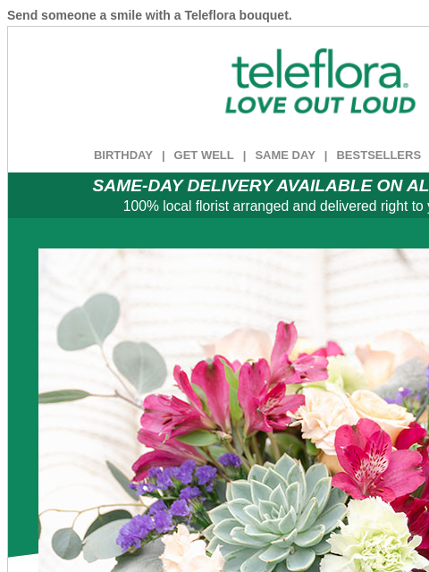 teleflora newsletter: Celebrate Admin Professionals 🥰 20% Off Now