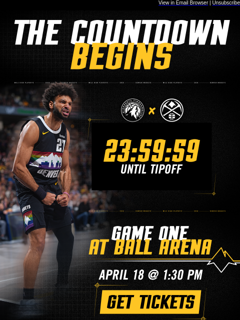 thedenvernuggets newsletter: 24 Hours Out! Game 1 Starts at Home
