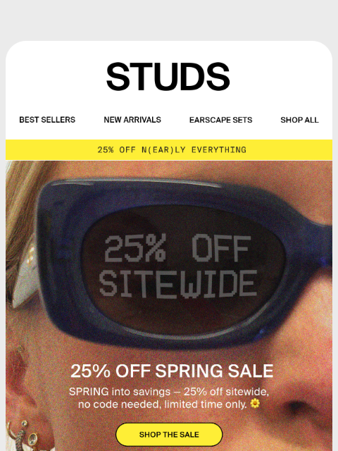 studs newsletter: SPRING SALE 🌸 25% Off Sitewide