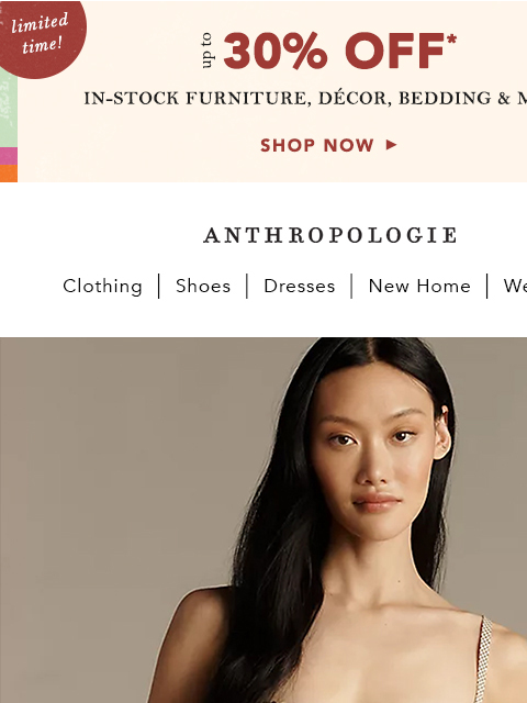 anthropologie newsletter: A corset & matching skirt in hundreds of carts