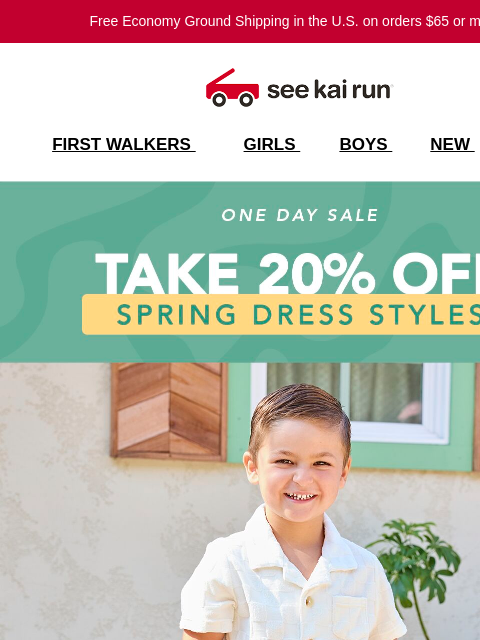 seekairun newsletter: 20% off Spring Dress Styles — One Day Only ☀️