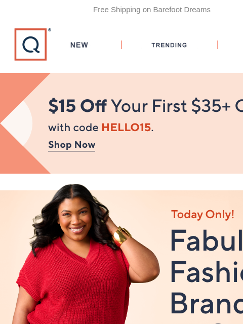 qvcemail newsletter: Thru Tonight! Deals on Top Fashion Brands