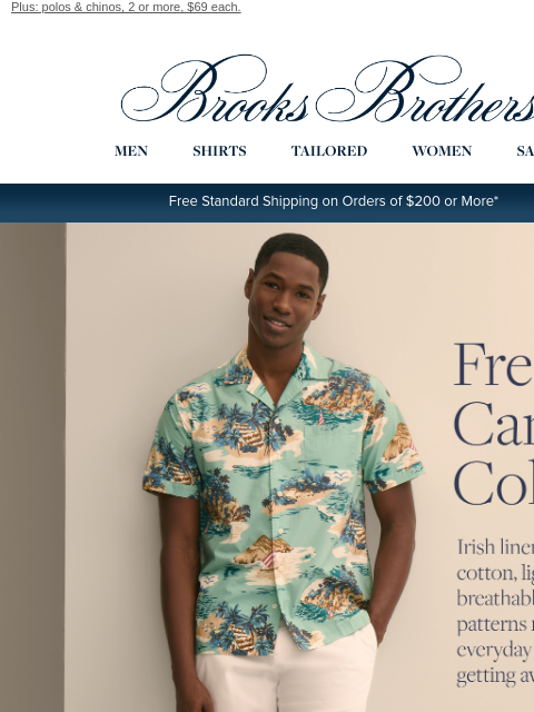 brooksbrothers newsletter: Meet new camp-collar shirts