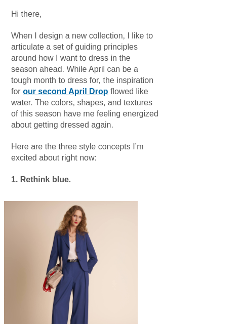 mmlafleur newsletter: Introducing the April Drop: Part II.