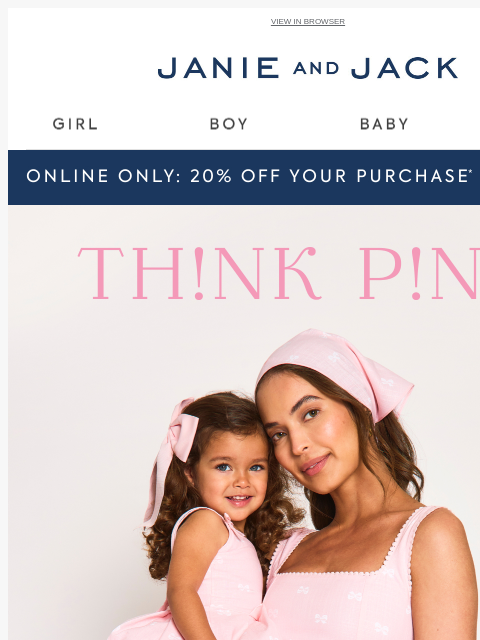 janieandjack newsletter: For you: free shipping + a sitewide sale