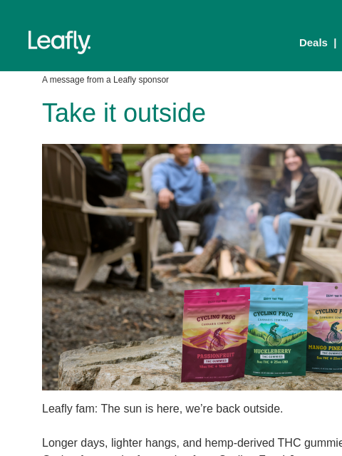 leafly newsletter: Free gummies for better weather 🌞