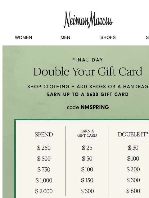 Get a $25-$600 gift card when you shop spring arrivals ‌ ‌ ‌ ‌ ‌ ‌ ‌ ‌ ‌ ‌ ‌ ‌ ‌ ‌ ‌ ‌ ‌ ‌ ‌ ‌ ‌ ‌ ‌ ‌ ‌ ‌ ‌ ‌ ‌ ‌ ‌ ‌ ‌ ‌ ‌ ‌ ‌ ‌ ‌ ‌ ‌ ‌ ‌ ‌ ‌ ‌ ‌ ‌ ‌ ‌ ‌ ‌ ‌ ‌ ‌ ‌ ‌ ‌ ‌ ‌ ‌ ‌ ‌ ‌ ‌ ‌ ‌ ‌ ‌ ‌ ‌ ‌ ‌