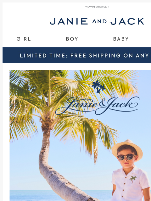 janieandjack newsletter: Next stop, 20% off sitewide