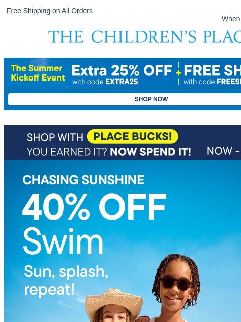 childrensplace newsletter: Their Beach Day Essentials: Covered! 🏖️