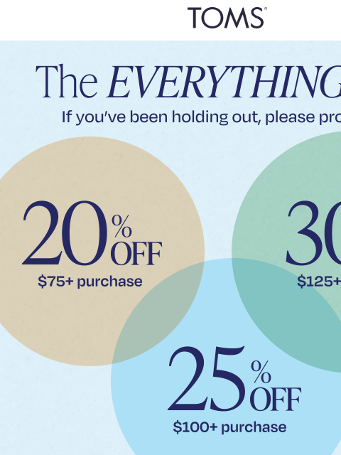 toms newsletter: Did You Get The Memo? Up to 30% Off!
