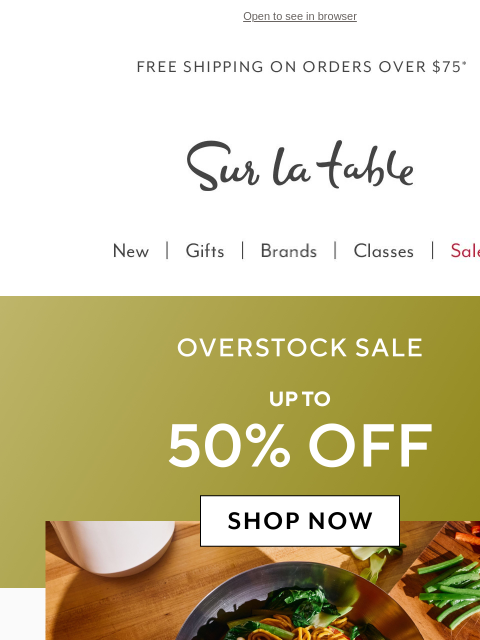 surlatable newsletter: Overstock Sale: Our top wok.