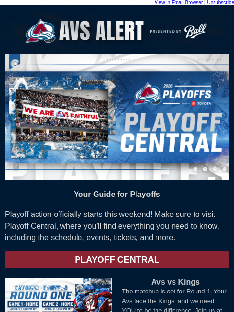 thecoloradoavalanche newsletter: 🏔️ Get Ready for Avalanche Playoff Hockey