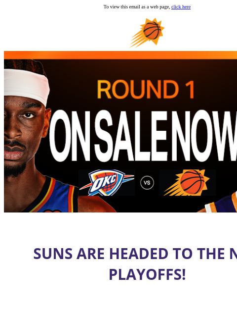 suns newsletter: See Suns vs. Thunder in Round 1 of the NBA Playoff...