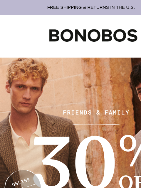 bonobos newsletter: 30% Off New Arrivals + Linen & Suiting