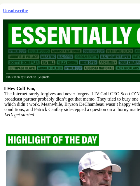 beehiiv newsletter: LIV Thought They Fooled Us