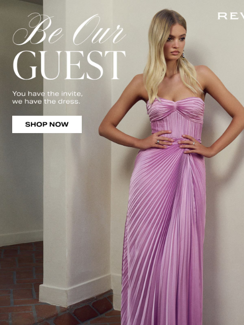 revolve newsletter: You + This Gown = Best Dressed Guest