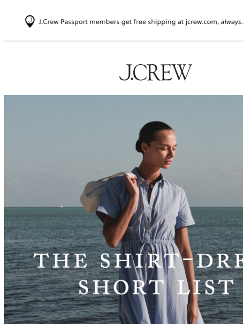 jcrew newsletter: 30% off shirt-dresses, for all your spring plans
