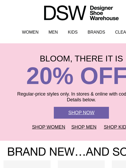 dsw newsletter: You 🤝 getting 20% off asap