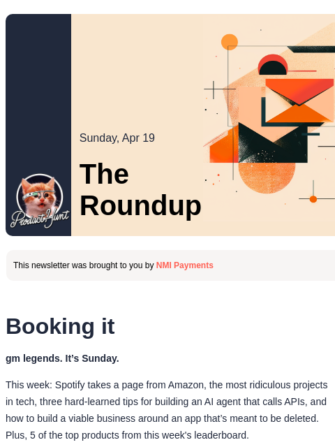 producthunt newsletter: 😸 Spotify channels Amazon