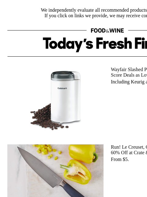 foodandwine newsletter: Up to 60% Off: Le Creuset, Greenpan, Staub, and Mo...