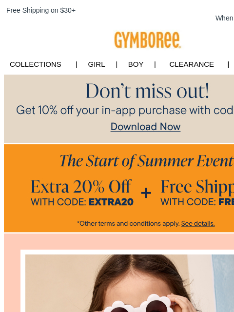 gymboree newsletter: Dive Into New Swimwear + Extra 20% Off Ends tonigh...