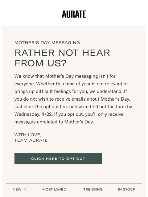 auratenewyork newsletter: With Mother’s Day Approaching