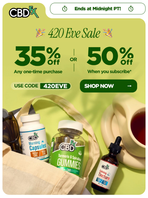 cbdfx newsletter: Last Chance: Up to 50% OFF all CBD & THC!