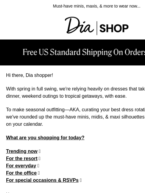 dia newsletter: The Spring Dress Edit 💛​