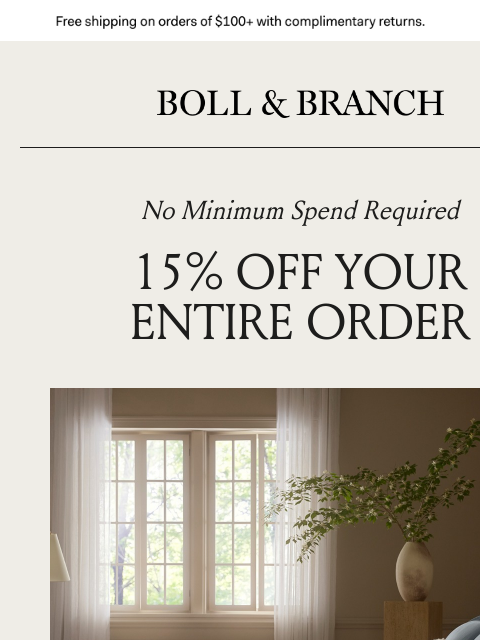 bollandbranch newsletter: Secret savings: 15% with NO min. spend
