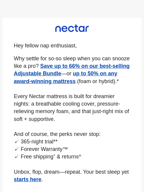 nectarsleep newsletter: A gentle nudge for brighter mornings 😎