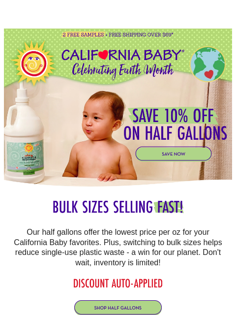 californiababy newsletter: Bulk Size Sale Starts Now! 🌎