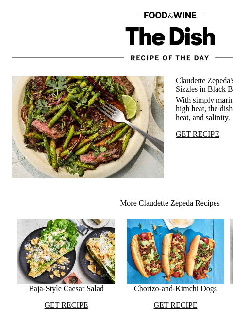 foodandwine newsletter: Claudette Zepeda's Skirt Steak