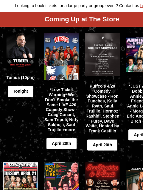 comedystore newsletter: Coming Up at The Store!