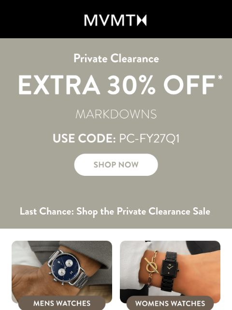 mvmt newsletter: Last Day for Private Clearance