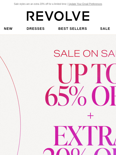 Sale styles are an extra 20% off for a limited time | Update Your Email Preferences New Dresses Best Sellers Sale My Favorites Beauty New Dresses Best Sellers Sale My Favs Beauty Sale on Sale Up to 65%