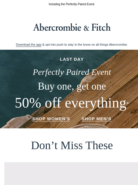 abercrombie newsletter: All good things must come to an end...