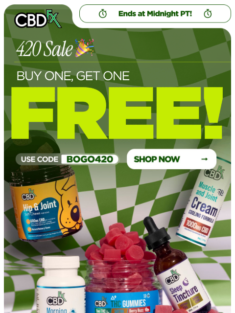 cbdfx newsletter: Last chance to Buy 1, Get 1 FREE! 😱