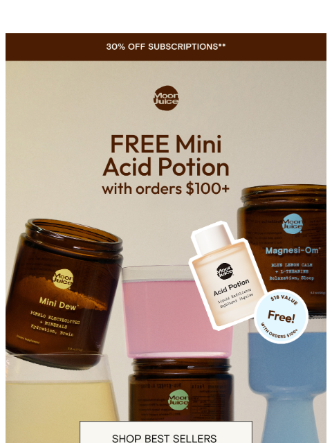 moonjuice newsletter: skincare gift for you