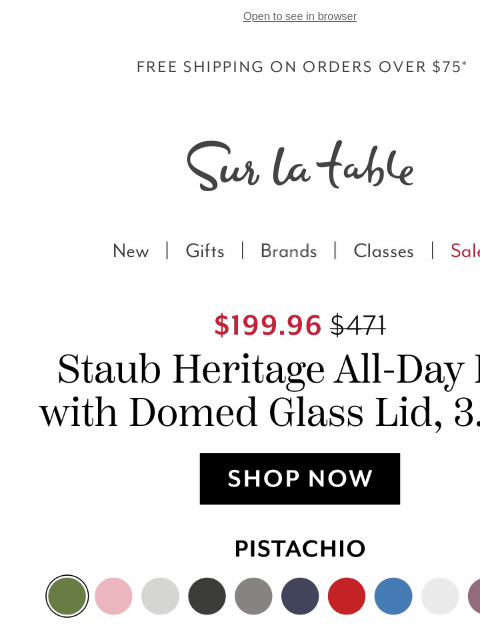 surlatable newsletter: Meet Staub's single-pan solution.